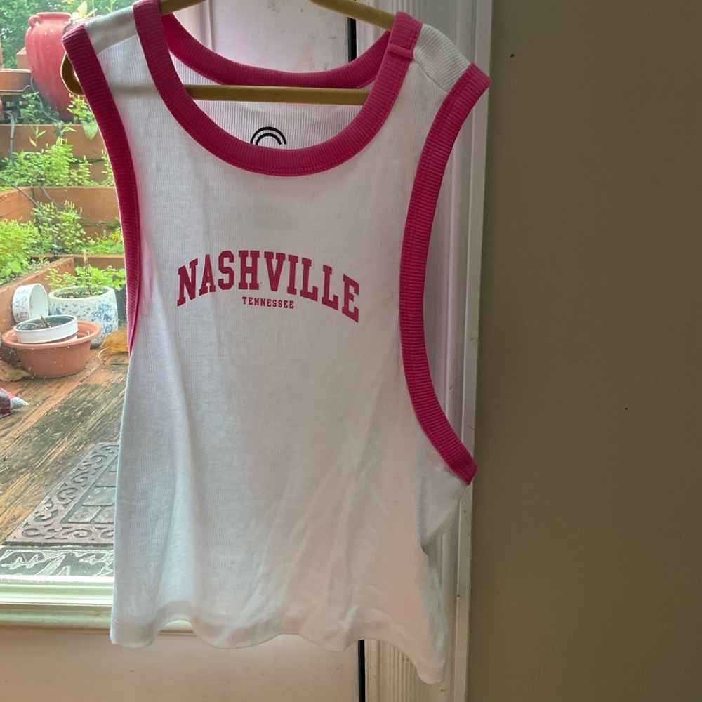 New Pink and White  Tank Top Social Culture Juniors or kids
